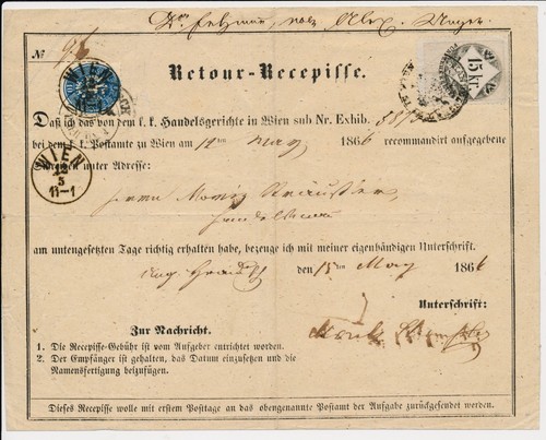 österreich 1866 15kr - Österreich, 10+15kr