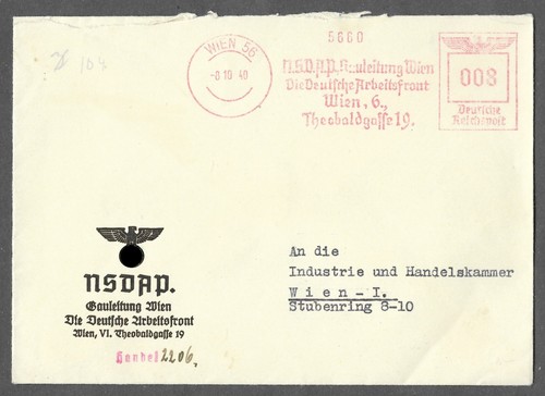 Wien 1940 afs freistempel - wien,