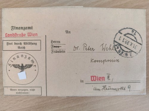 Amtsbrief wien 1939 finanzamt - amtsbrief,