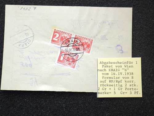 österreich post beleg - Österreich, 1938