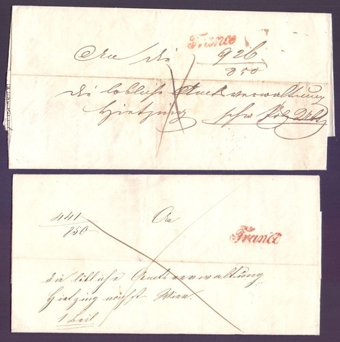 Faltbriefe 1850 aus wien mit - faltbriefe,