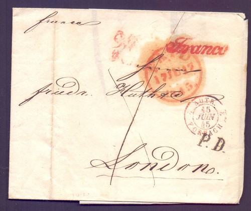 Vorphila brief 1845 mit - brief,