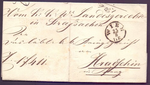 Faltbrief 1853 mit - , stempel