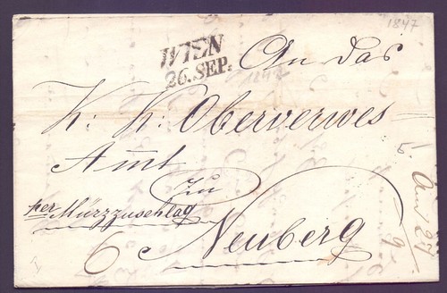 Vorphila brief 1847 mit - brief,