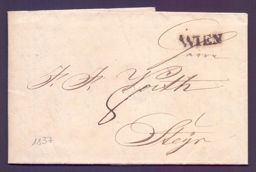 Vorphila brief 1837 - brief, mit
